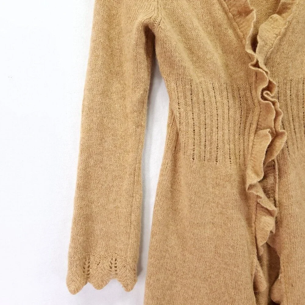 Anthropologie Sparrow Duster Cardigan Lambswool Angora Blend Beige Size Medium - Picture 11 of 14